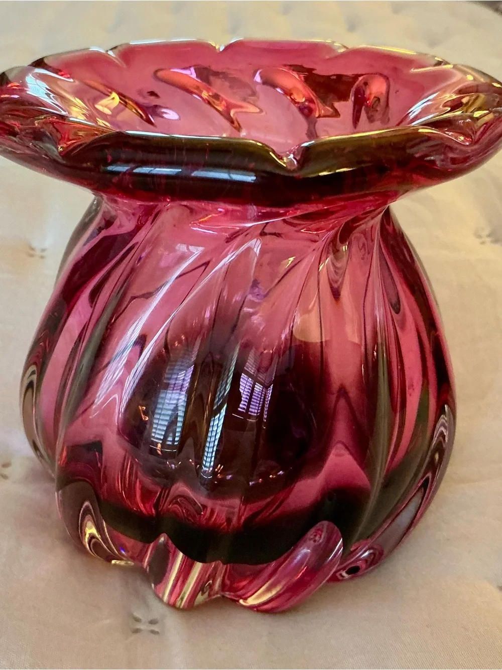 Vintage Mid Century Chribska Art Glass Vase